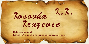 Kosovka Kružević vizit kartica